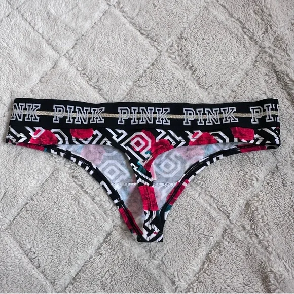 Victoria's Secret PINK | Icon Rose Print Thong Panties | Size Medium - Picture 3 of 6